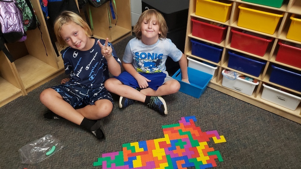 students with blocks